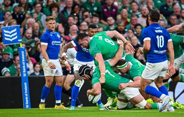 Caelan Doris scores for Ireland